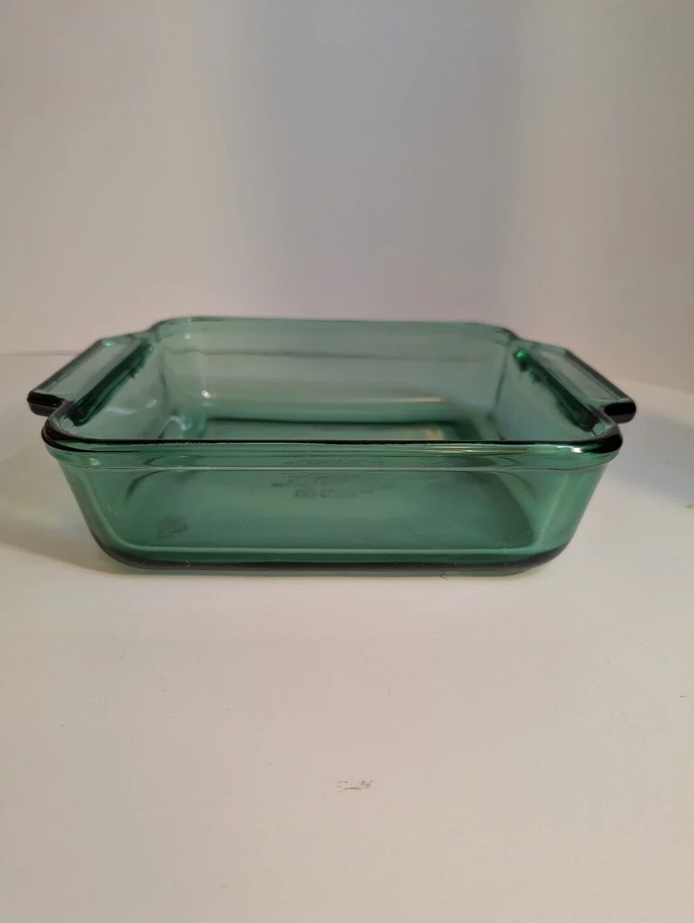 Anchor Hocking Green Glass Square Baking Dish with Handles